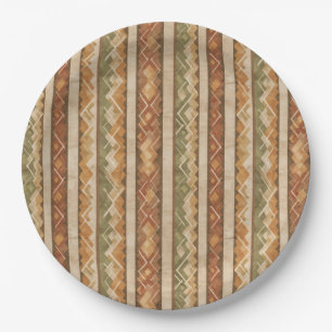 Rustic Southwestern Stripe Pattern (7) Paper Plate