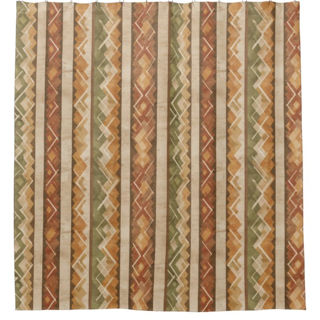 Rustic Southwestern Stripe Pattern (7) Shower Curtain (Front)