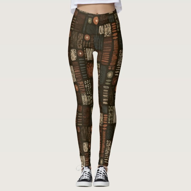 Rustic Southwestern Stripe Pattern (8) Leggings (Front)