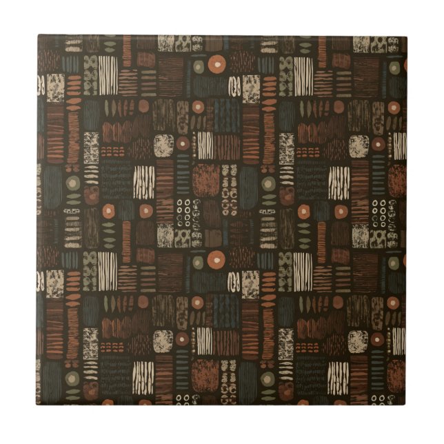 Rustic Southwestern Stripe Pattern (8) Tile (Front)