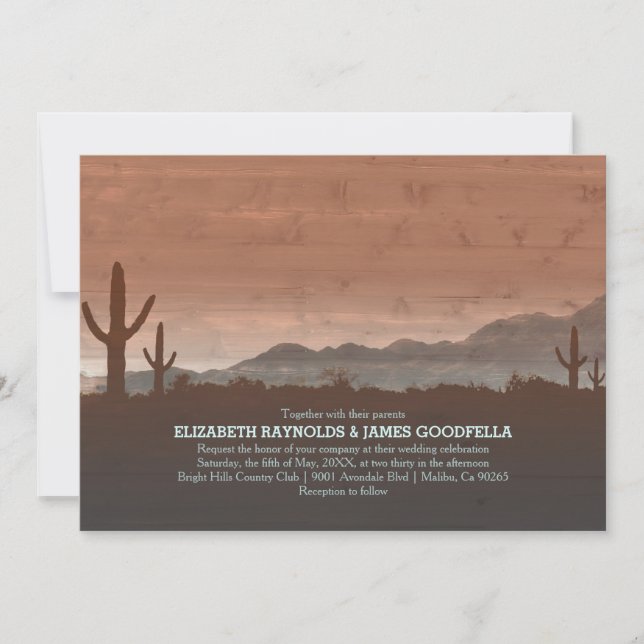 Rustic Southwestern Wedding Invitations (Front)