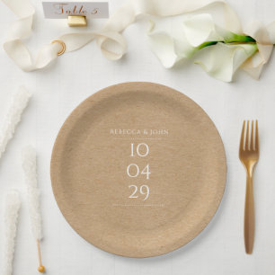 Rustic Special Date Wedding Paper Plate
