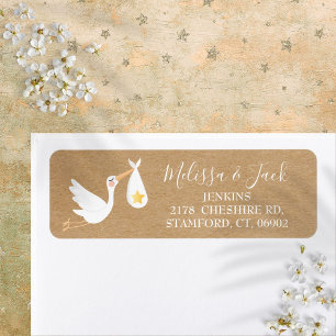 Rustic Special Delivery Stork Return Address