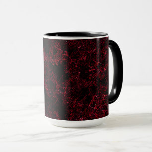 Rustic spongy red on dark red background mug