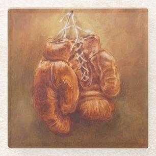 Rustic Sports   Boxing Glove Glass Coaster