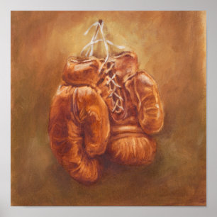 Rustic Sports Boxing Glove Poster