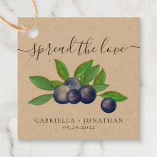Rustic Spread The Love Blueberry Jam Kraft Paper Favour Tags