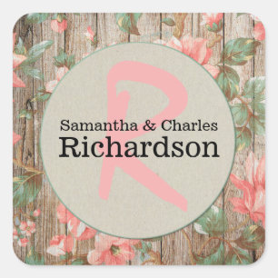 Rustic Spring Blossoms Wedding Sticker