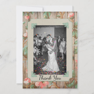 Rustic Spring Blossoms Wedding Thank You Card