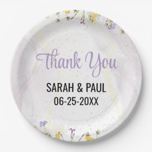 Rustic Spring Floral Elegant wedding Paper Plate