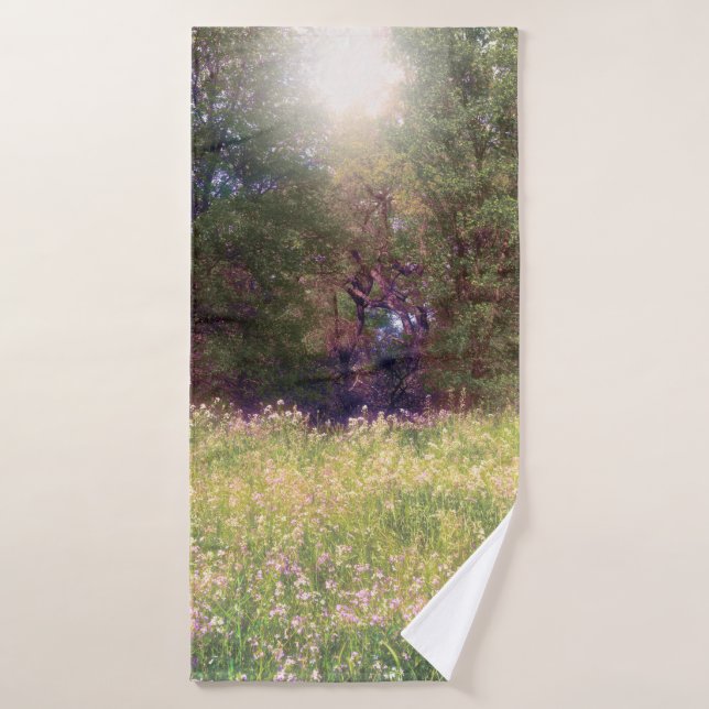 Rustic Spring Floral Enchanted Forest Trees Bath Towel Set (Bath Towel)