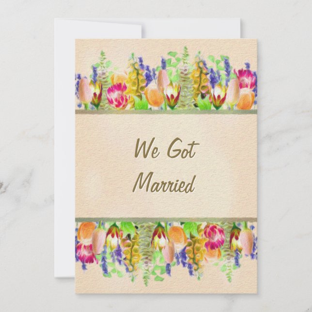 Rustic Spring Floral Marriage Announcement (Front)