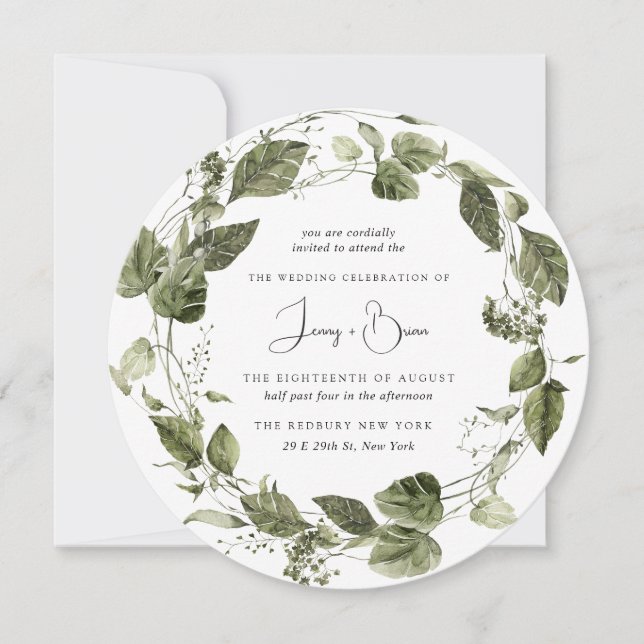 Rustic Spring Greenery | Botanical Wedding (Front)