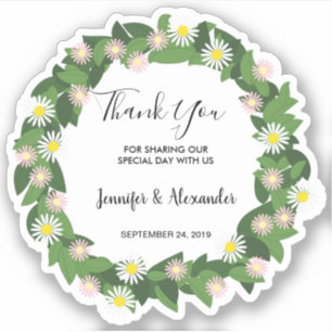 Rustic spring summer flowers Thank You wedding
