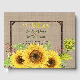 Rustic Spring Sunflower Wedding Guest Book