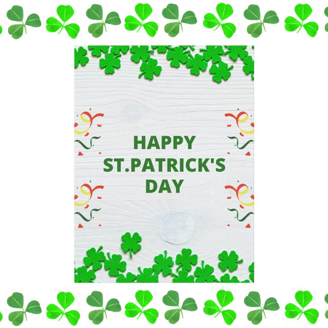 Rustic St. Patrick’s Day Shamrock Celebration Postcard (Creator Uploaded)