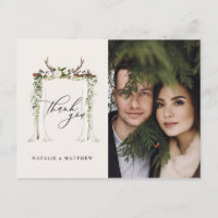Rustic stag and watercolor floral canopy wedding