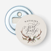 Rustic stag antlers and floral graduation party 