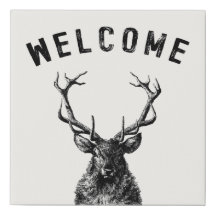 Rustic Stag Deer Elk Welcome