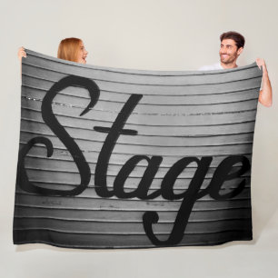Rustic "Stage" Vintage Sign Fleece Blanket