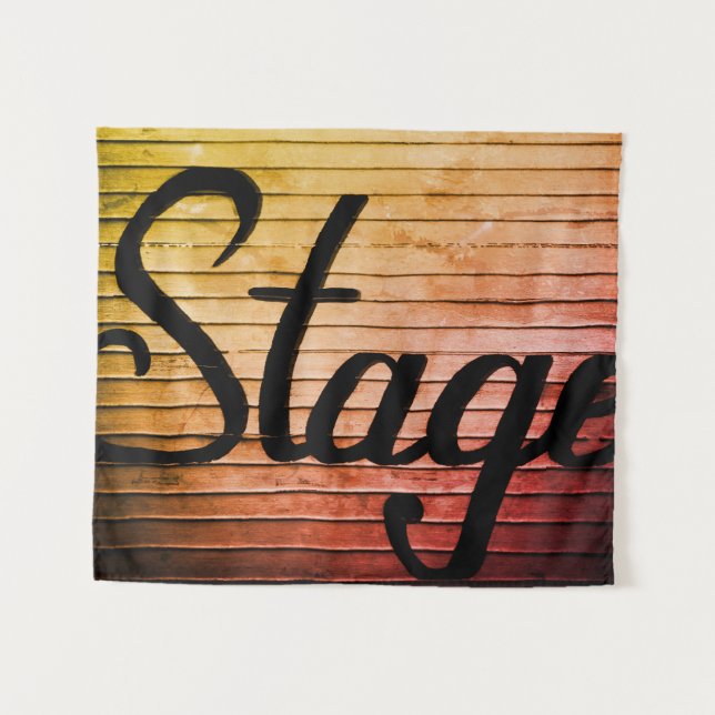 Rustic "Stage" Vintage Sign Tapestry (Front (Horizontal))