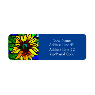 Rustic Stained Glass Look Country Sunflower