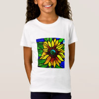 Rustic Stained Glass Look Country Sunflower