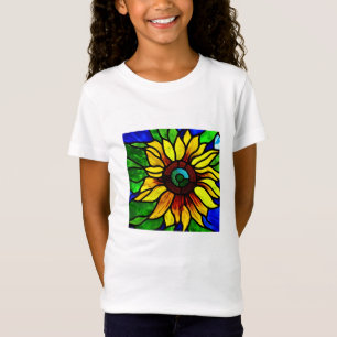 Rustic Stained Glass Look Country Sunflower T-Shirt