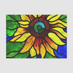 Rustic Stained Glass Look Country Sunflower Tissue Paper