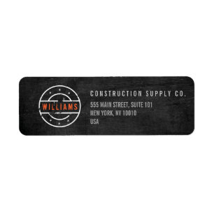 Rustic Stamped Logo on Black Wood Construction