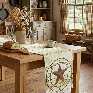 Rustic star wheel long table runner
