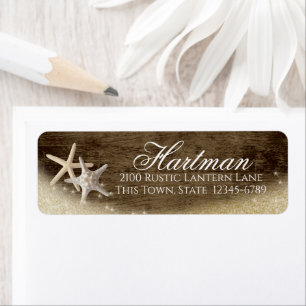 Rustic Starfish Return Address Label