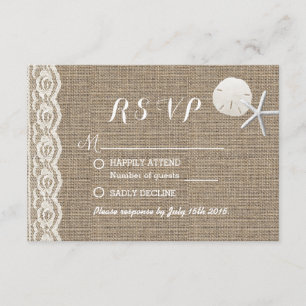 Rustic Starfish & Sand Dollar Beach Wedding RSVP
