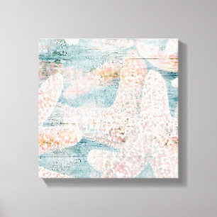 Rustic Starfish Teal Blue Canvas Print
