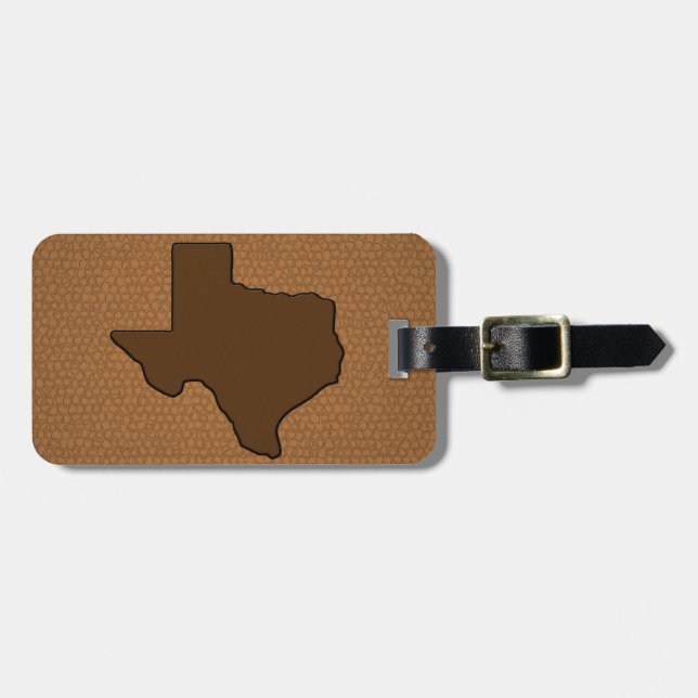 Rustic State of Texas Luggage Tag (Front Horizontal)