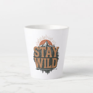 Rustic Stay Wild Hiking Graphic Latte Mug