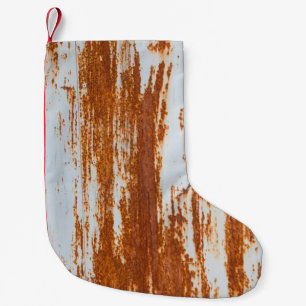 Rustic Steel: Grunge Wall Texture Small Christmas Stocking