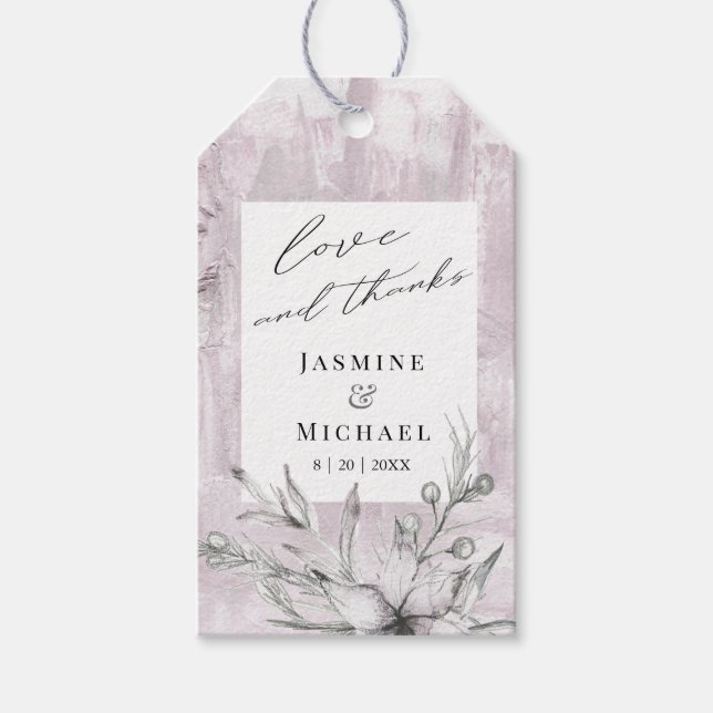 rustic stencil botanic thank you tag (Front)