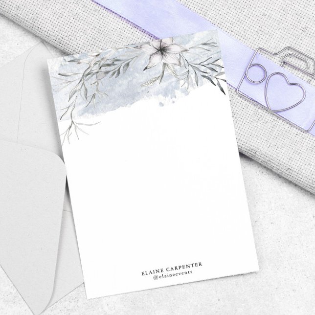 Rustic Stencil Botanical Grey Stationery Paper (Creator Uploaded)