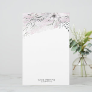 Rustic Stencil Botanical Stationery Paper