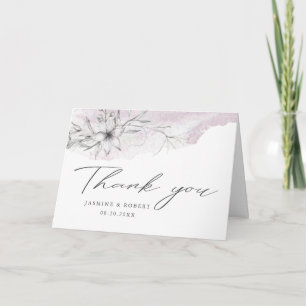 rustic stencil botanics Photo Thank You Card