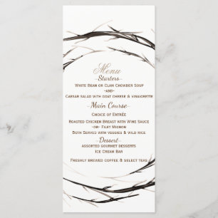 Rustic Sticks Twigs Branches Wreath Wedding Menu