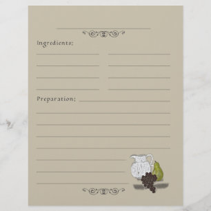 Rustic Still Life Illustration Recipe Binder Pages