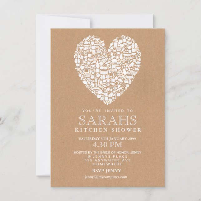 Rustic Stock the Kitchen Bridal Shower Party Invitation (Front)