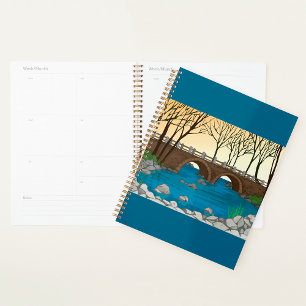 Rustic Stone Bridge Over River Nature Landscape Planner