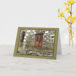 RUSTIC STONE BUILDING & DOOR/BEAUTY IN AGED THINGS CARD