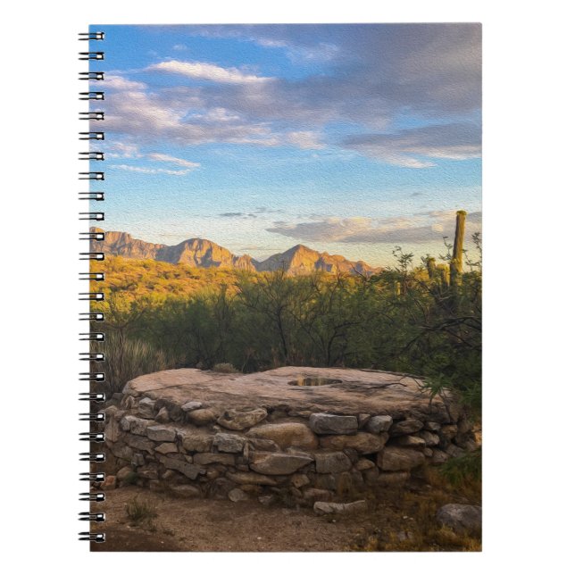 Rustic Stone Desert Well Notebook (Front)