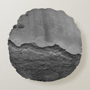 Rustic Stone Wall Napoli 2 - Yin Yang - BW Round Cushion