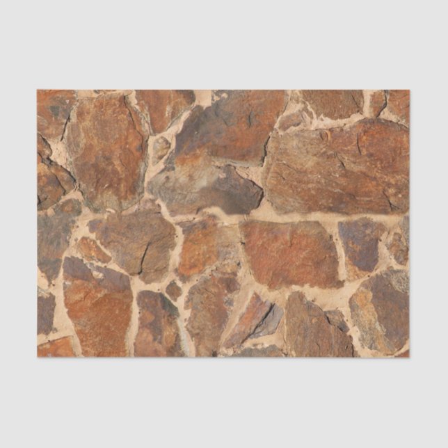 Rustic Stone Wall Structure Geology Warm Glow Tissue Paper (Front)