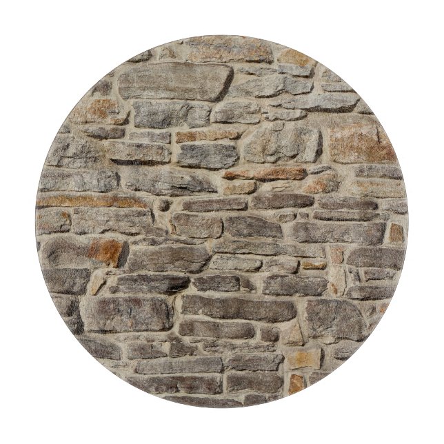 Rustic stone wall, textured decor cutting board (Front)